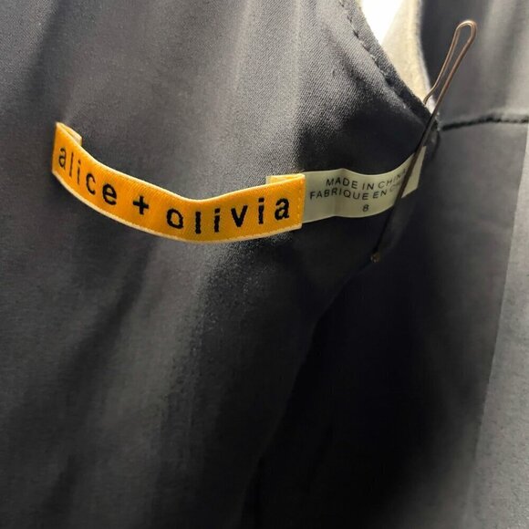 ALICE + OLIVIA Leather Lambskin Evening Cocktail Sheat Pencil Designer Dress s 8 - Picture 7 of 10